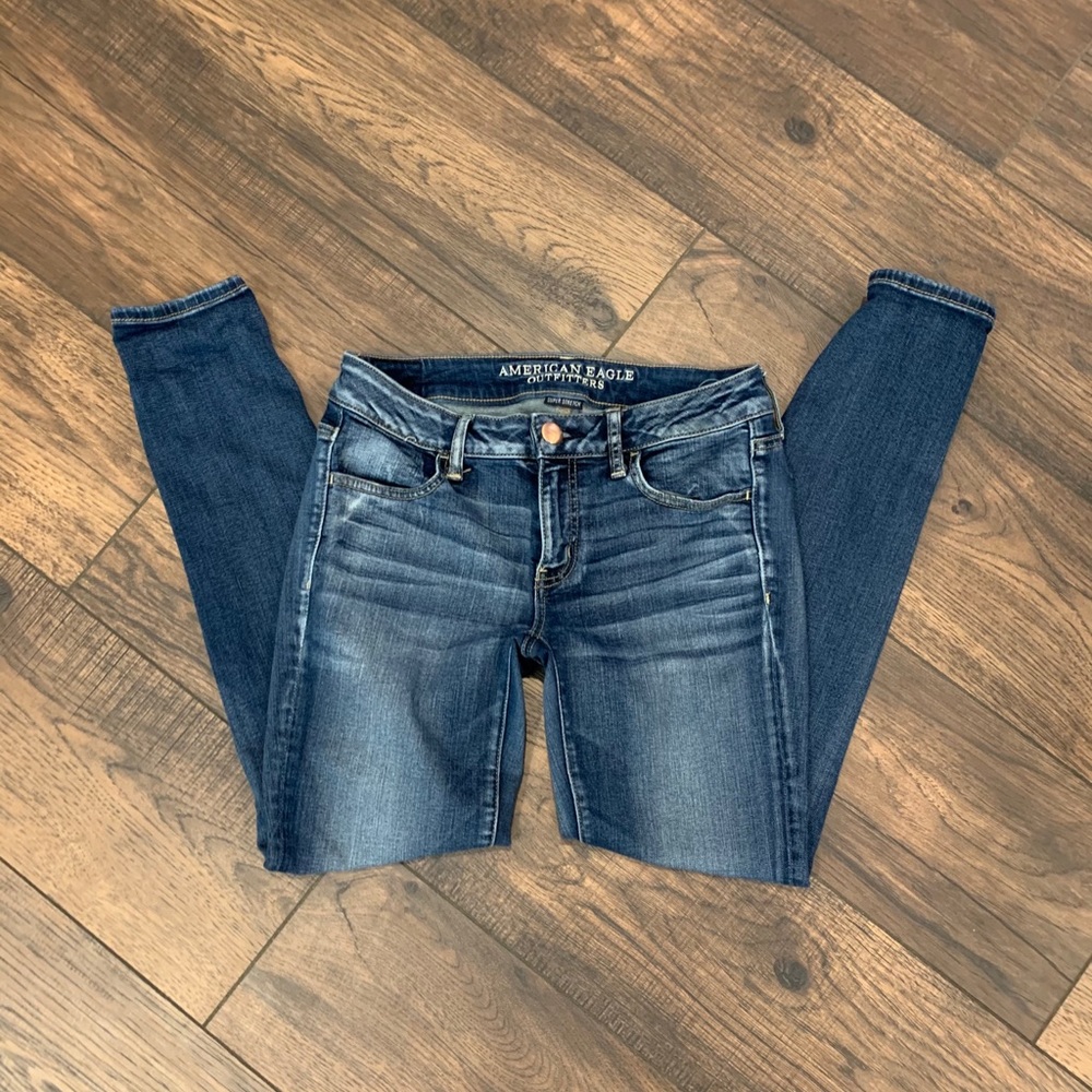 American Eagle super low rise jeggings.